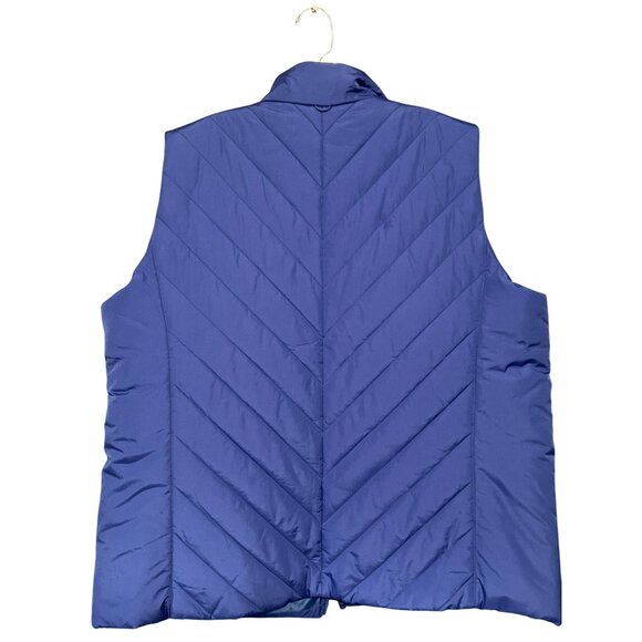 Lands End Womens Quilted Vest 2X Blue Polyester - Picture 8 of 9